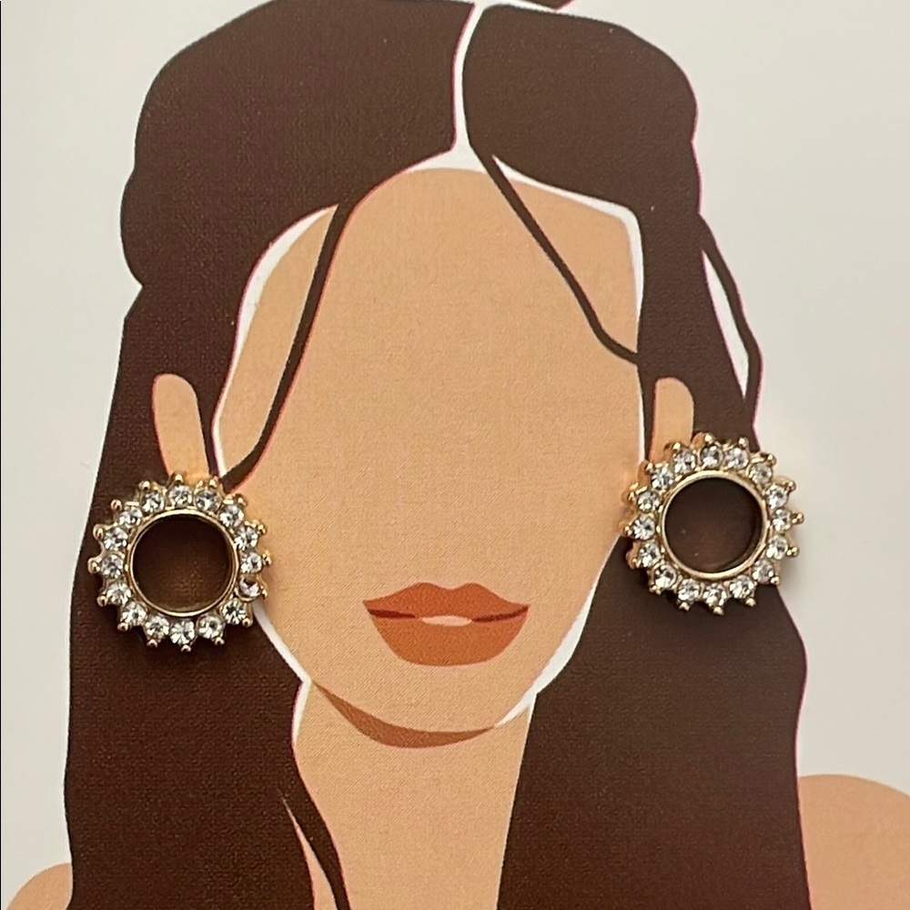 Unbranded CZ circle Elegant Gold and Stud Earrings New
